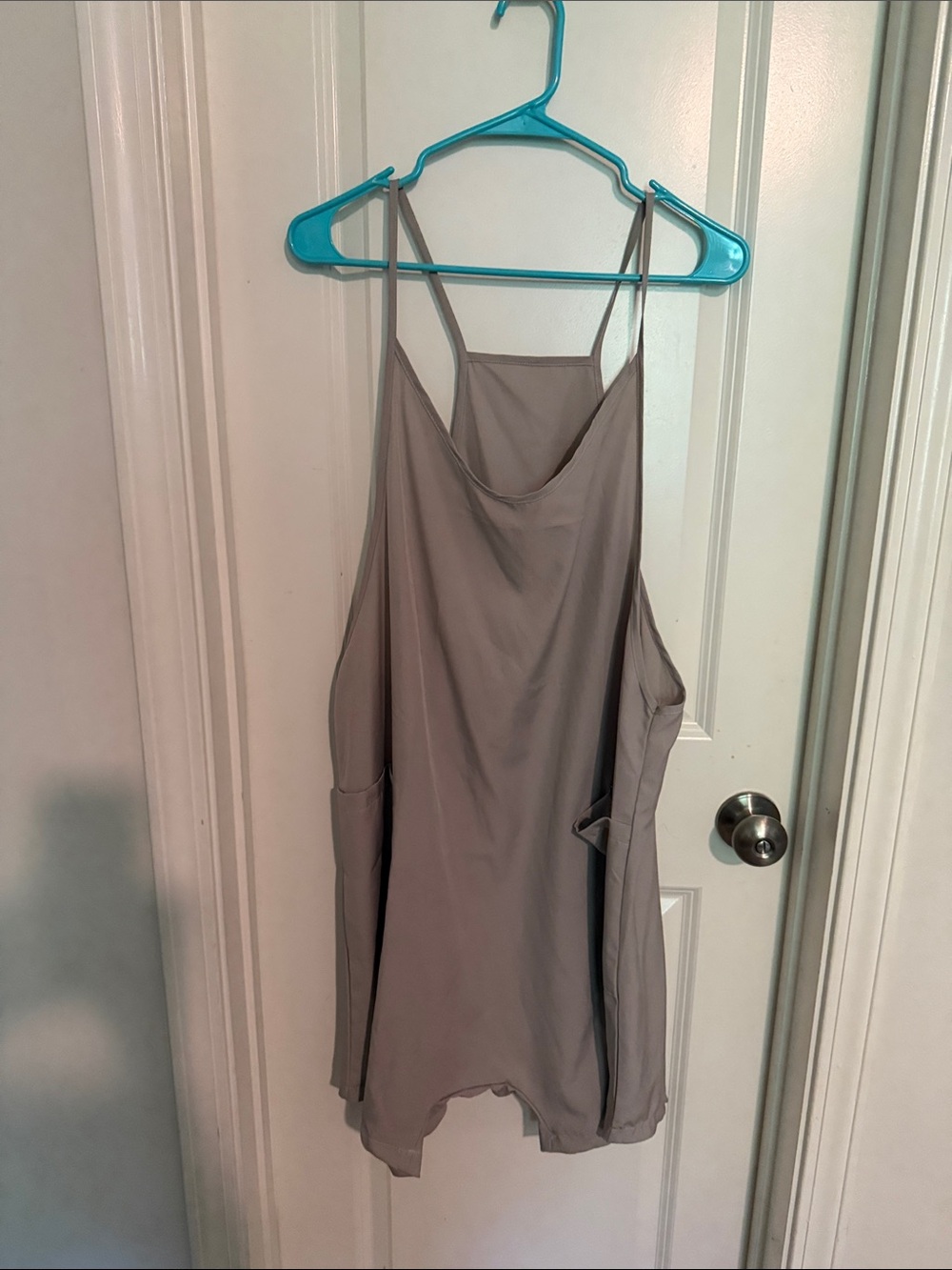 Source Unknown Taupe Grey Loose Romper with Pockets